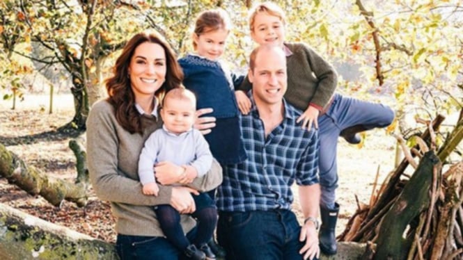 William, Kate Middleton dan ketiga anaknya