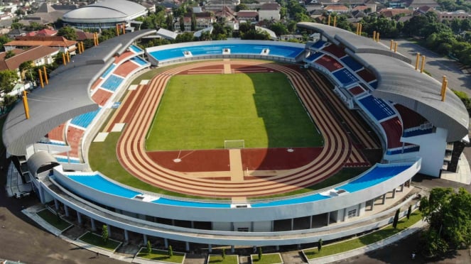 Foto aerial stadion Mandala Krida di Baciro, DI Yogyakarta