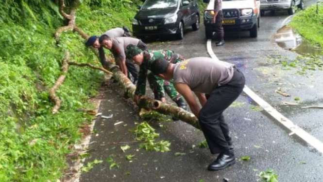 Hujan deras sebabkan banjir dan longsor di Jambi.