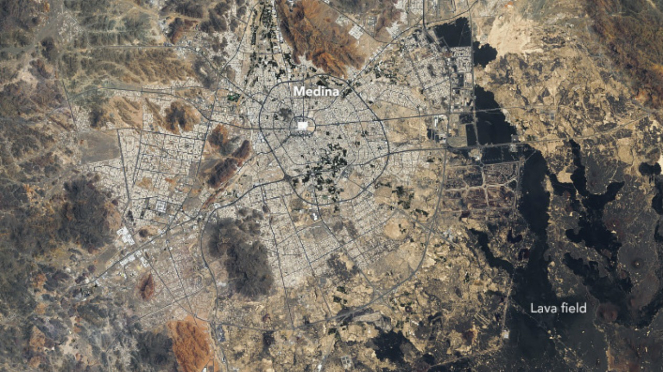 Citra satelit kota Madinah 22 Juli 2018