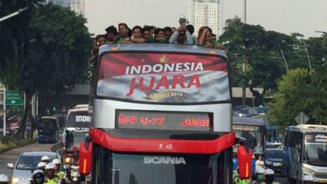 Arak-arakan juara Timnas Indonesia U-22