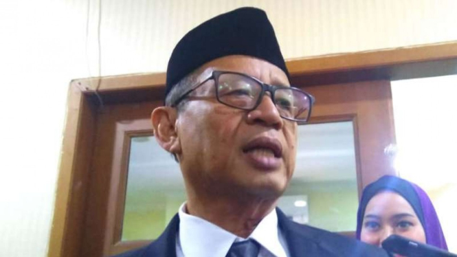 Gubernur Banten Wahidin Halim saat menghadiri HUT Kota Tangerang pada Kamis, 28 Februari 2019.