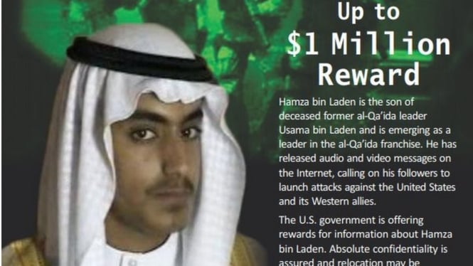 Keberadaan Hamza Bin Laden tidak diketahui. - Rewards for Justice/State department