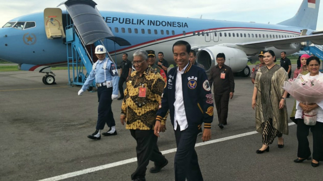 Presiden Jokowi tiba di Kendari, Sulawesi Tenggara