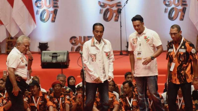 Capres Petahana Jokowi dalam Acara Relawan Pemuda Pancasila DKI Jakarta