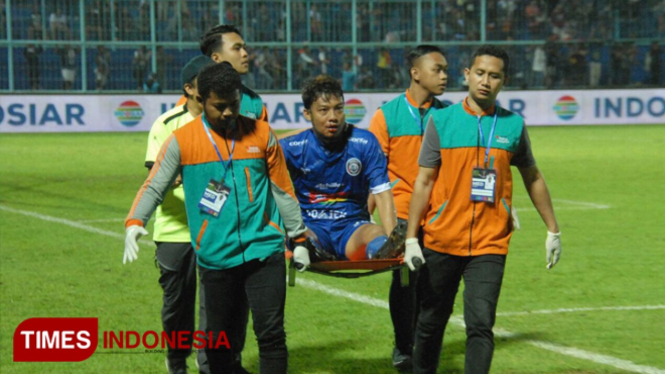 Pemain Arema FC, Hamka Hamzah. (FOTO: Adhitya Hendra/TIMES Indonesia)