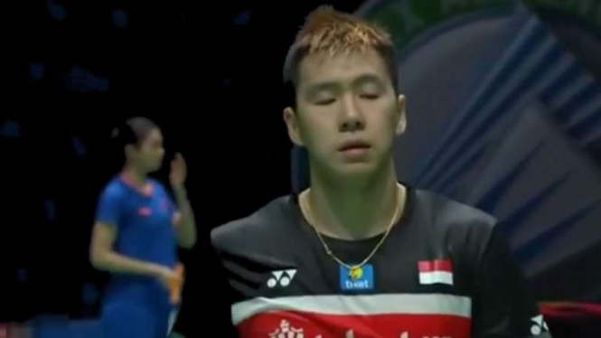 Marcus Fernaldi Gideon usai kalah di All England.