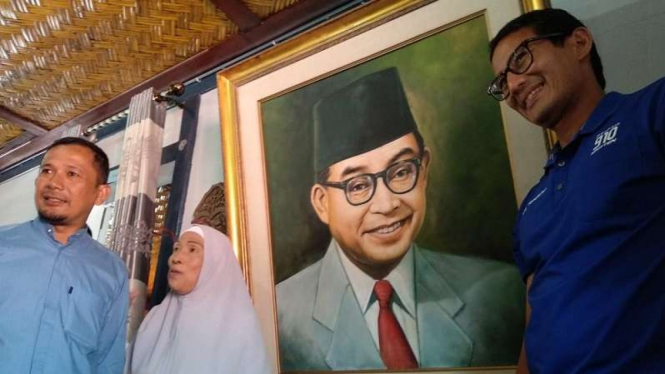 Cawapres 02 Sandiaga Uno di museum rumah kelahiran Bung Hatta di Bukittinggi