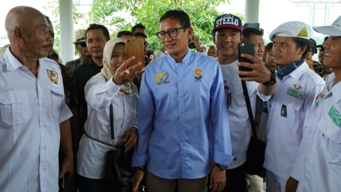 Cawapres nomor urut 02 Sandiaga Uno di Pangandaran