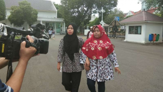 Siti Aisyah tiba di Istana Merdeka, Selasa, 12 Maret 2019.