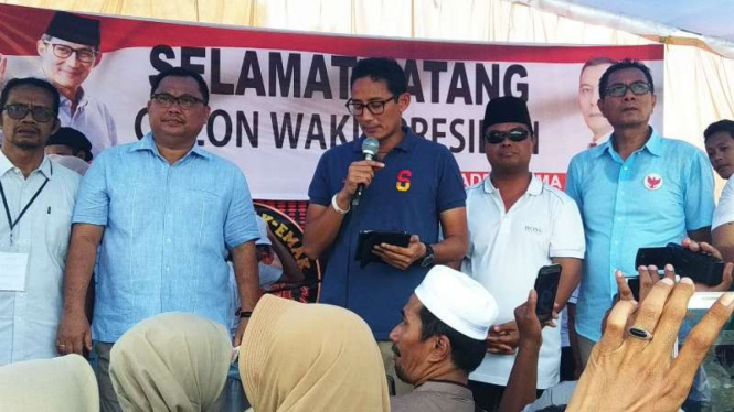 Calon Wakil Presiden nomor urut 02, Sandiaga Salahuddin Uno. saat di Bali