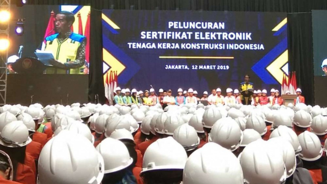 Peluncuran Sertifikat Elektronik Tenaga Kerja Konstruksi Indonesia.