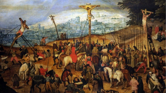 Lukisan The Crucifixion karya Pieter Bruegel the Younger yang disimpan di satu museum di Budapest. - Getty Images