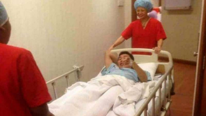 Lee Chong Wei saat menjalani operasi kanker.