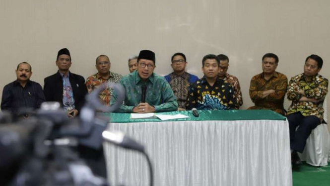 Menteri Agama Lukman Hakim Saefuddin memberi keterangan terkait OTT KPK.