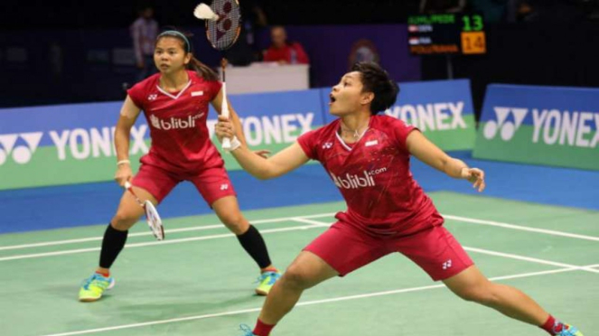 Greysia Polii/Apriyani Rahayu saat menjuarai India Open 2018.