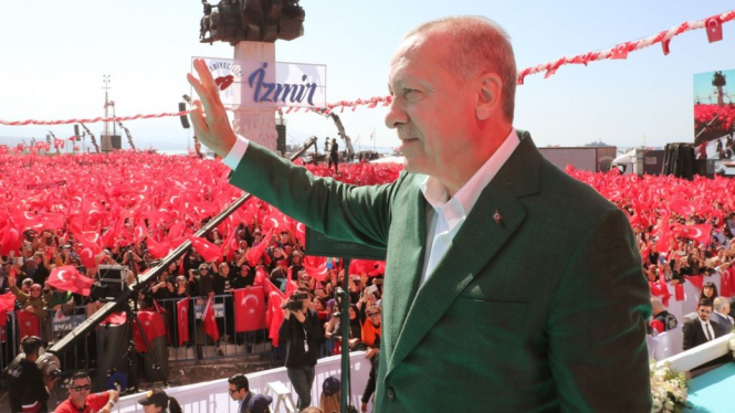 Presiden Erdogan dikritik karena mempertonton rekaman serangan di masjid Selandia Baru untuk kepentingan politiknya. - Kantor Presiden Turki/Getty Images