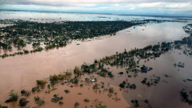 Kondisi setelah topan tropis Idai melanda Beira, Mozambik