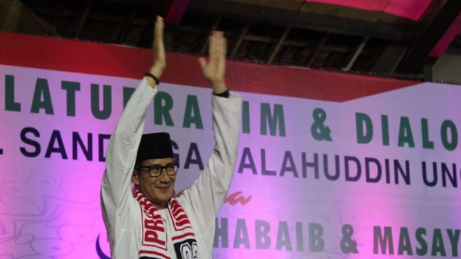 Cawapres 02 Sandiaga Uno saat silaturahmi dengan Habaib dan masyarakat di Malang