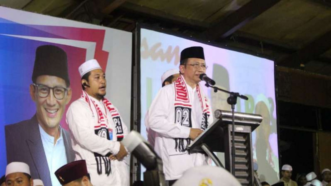 Ketua Relawan Keumatan Badan Pemenangan Nasional Prabowo Subianto-Sandiaga Uno, Marzuki Alie, di Malang, Jawa Timur, Selasa, 19 Maret 2019.