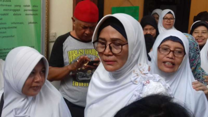 Para korban perusahaan PT First Travel di Pegadilan Negeri Depok, Jawa Barat, pada Rabu, 20 Maret 2019.