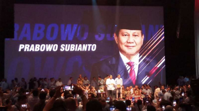 Prabowo-Sandi di acara dukungan pengusaha 