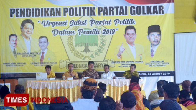 Acara Pendidikan Politik DPD Partai Golkar Banyuwangi. (FOTO: Erwin Wahyudi/TIMES Indonesia)