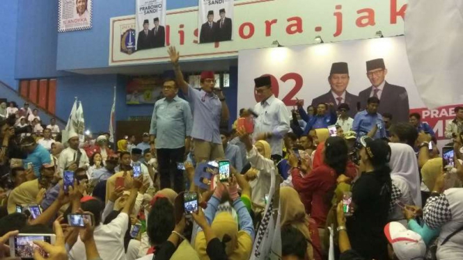 Calon wakil presiden nomor urut 02 Sandiaga Uno di Jakarta Utara.
