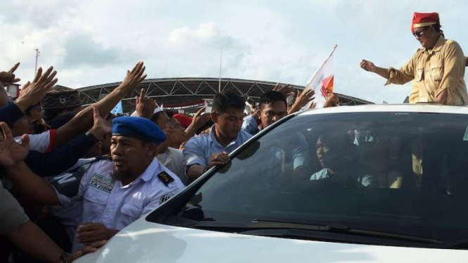 Prabowo Subianto kampanye terbuka di Lapangan Karebosi Makassar, Minggu 24 Maret 2019.
