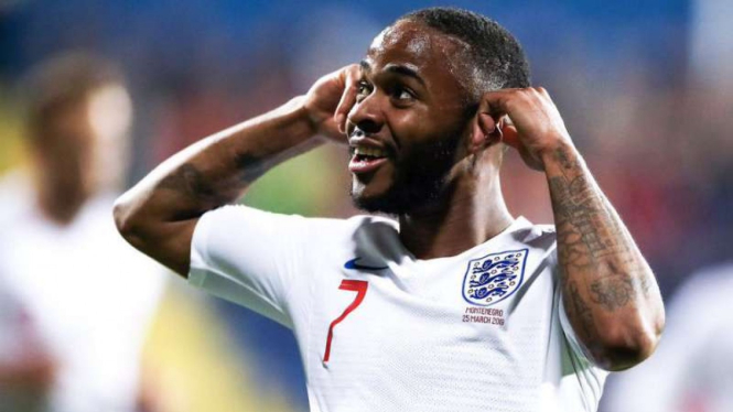 Raheem Sterling saat bermain untuk Timnas Inggris