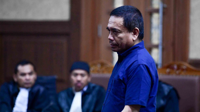 Gubernur Aceh nonaktif Irwandi Yusuf menjalani di Pengadilan Tipikor, Jakarta