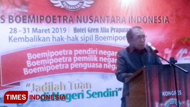 Ketua Pelaksana Kongres Boemipoetra Nusantara Indonesia Max Sopacua (FOTO: Yayat R Cipasang/TIMES Indonesia)