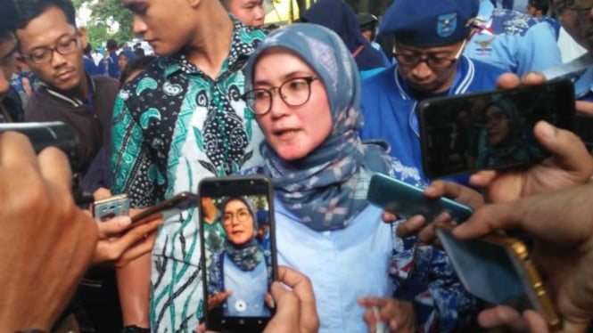 Iti Octavia Jayabaya, Ketua Partai Demokrat Banten, saat ditemui di Kota Serang, pada Sabtu, 30 Maret 2019.