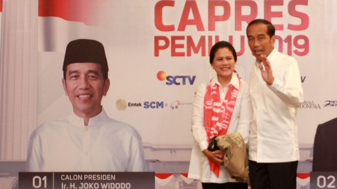 Kedatangan Peserta Debat Keempat Calon Presiden Pemilu 2019, Jokowi-Iriana