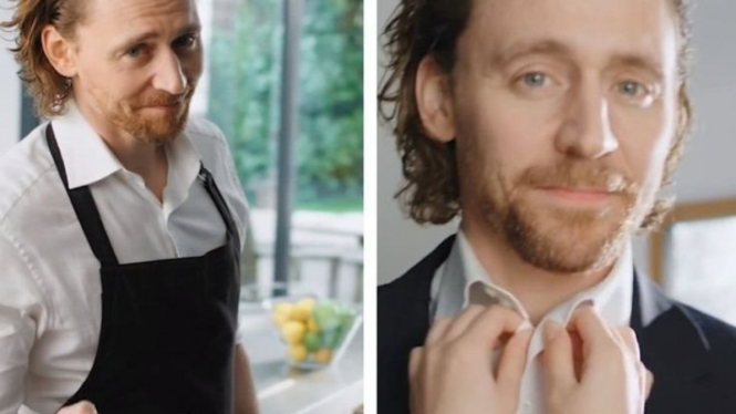 Tangkapan layar iklan Centrum yang dibintangi Hiddleston menunjukkan perspektif yang sangat intim dengan audiens - Tom Hiddleston/Weibo