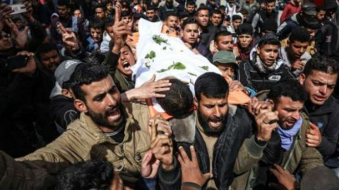 Pemakaman warga korban Palestina yang tewas di Gaza