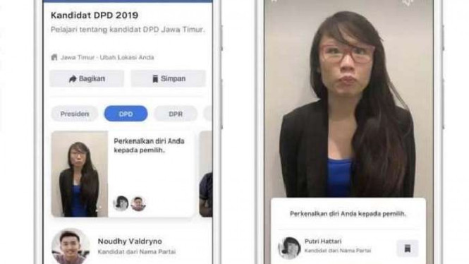 Fitur Info Kandidat Facebook.