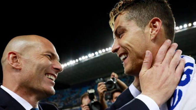 Zinedine Zidane dan Cristiano Ronaldo saat membawa Real Madrid juara Liga Champions