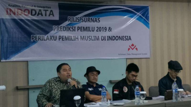 Lembaga Indodata, merilis survei terkait polarisasi millenial pemilih muslim.