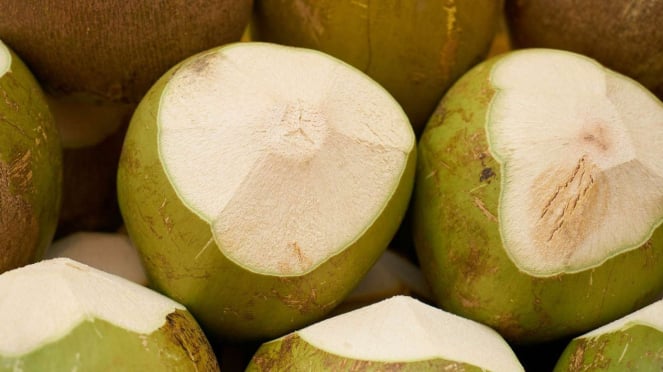 Ilustrasi kelapa hijau.