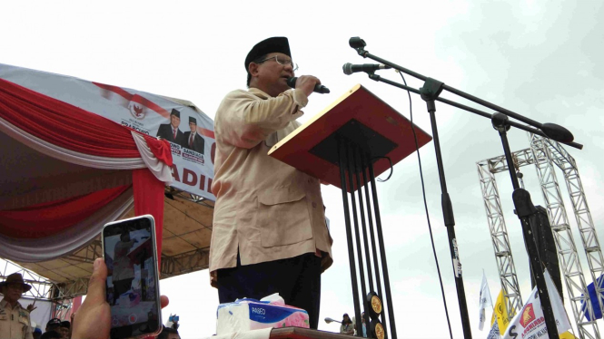 Capres nomor urut 02 Prabowo Subianto kampanye di Palembang, Sumsel