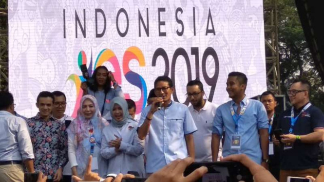 Kampanye Sandiaga Uno di hadapan milenial.