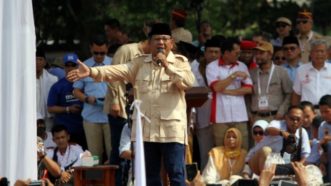 Capres 02 Prabowo Subianto saat kampanye di Solo