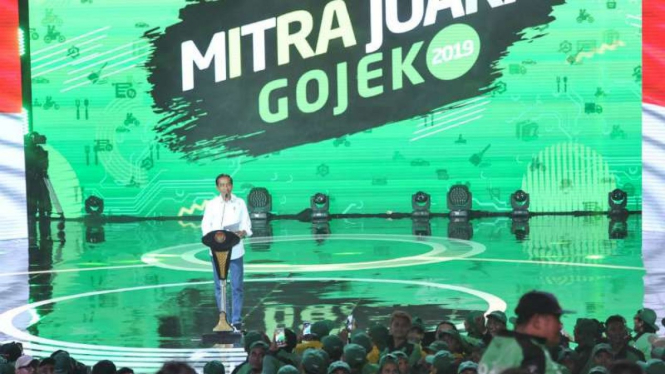 Jokowi di acara Gojek