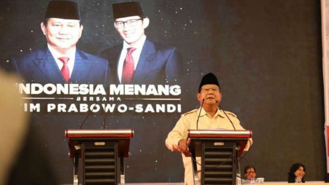 Prabowo Subiantod di Surabaya, 12 April 2019.