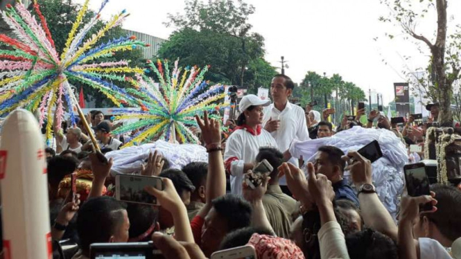 Jokowi tinggalkan GBK naik delman, 13 April 2019.