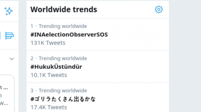 Tagar trending topic dunia