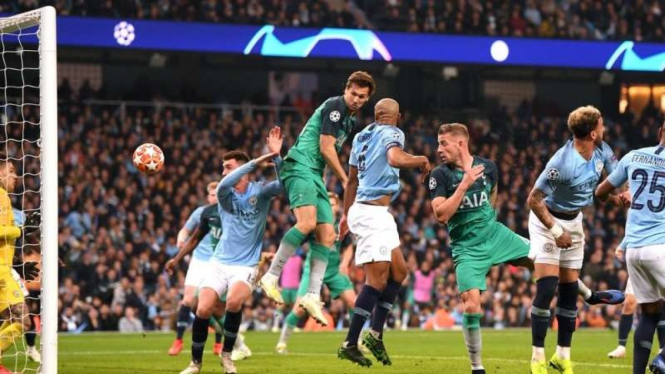 Laga perempatfinal Liga Champions antara Manchester City vs Tottenham Hotspur