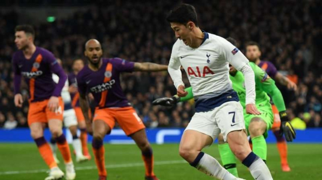 Laga perempatfinal Liga Champions antara Manchester City vs Tottenham Hotspur