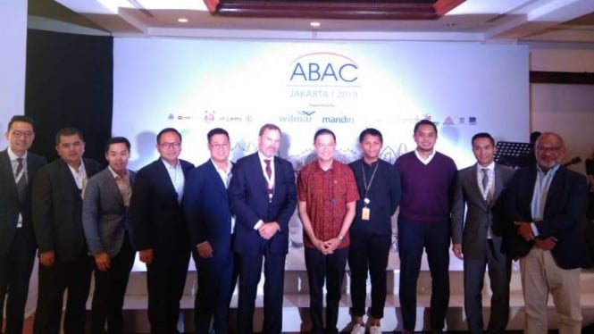 Chairman APEC Business Advisory Council Indonesia, Anindya N Bakrie, dalam pembukaan forum itu di Hotel Shangri-La, Jakarta, Selasa malam, 23 April 2019.